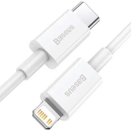 Cablu Alimentare si Date Baseus Superior Fast Charging USB Type-C la Lightning Iphone PD 20W 0.25m Alb
