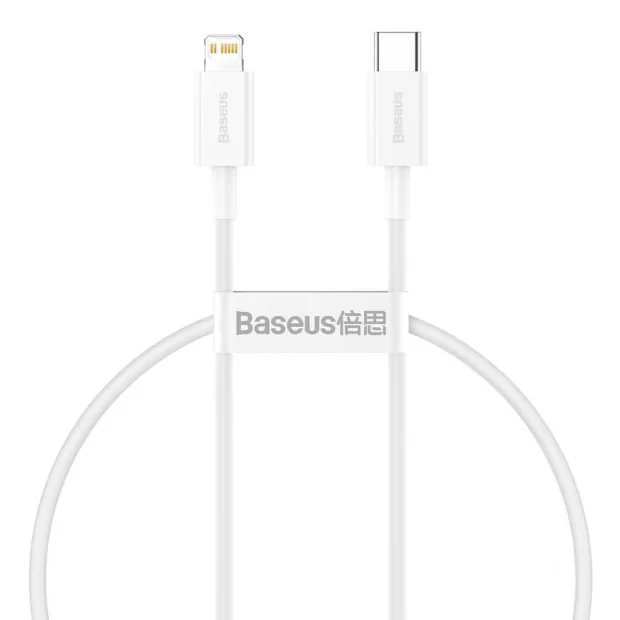 Cablu Alimentare si Date Baseus Superior Fast Charging USB Type-C la Lightning Iphone PD 20W 0.25m Alb