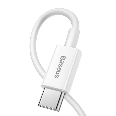 Cablu Alimentare si Date Baseus Superior Fast Charging USB Type-C la Lightning Iphone PD 20W 1m Alb
