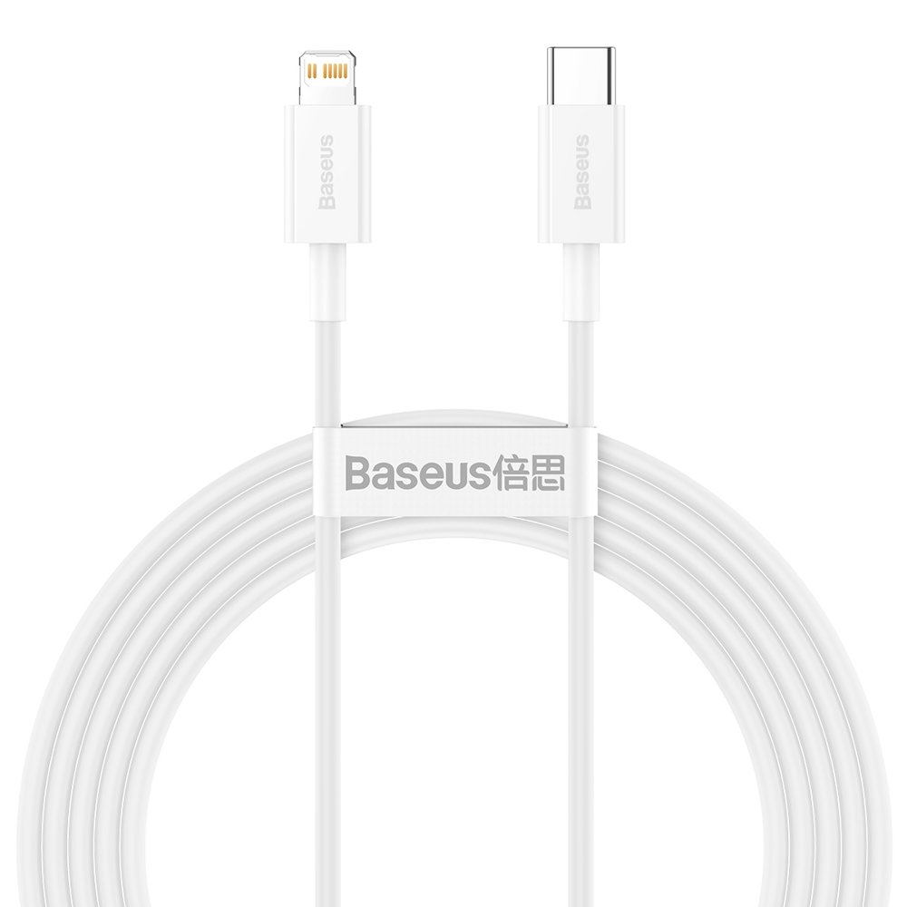Cablu Alimentare si Date Baseus Superior Fast Charging USB Type-C la Lightning Iphone PD 20W 2m Alb thumb