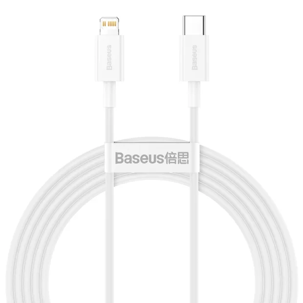 Cablu Alimentare si Date Baseus Superior Fast Charging USB Type-C la Lightning Iphone PD 20W 2m Alb