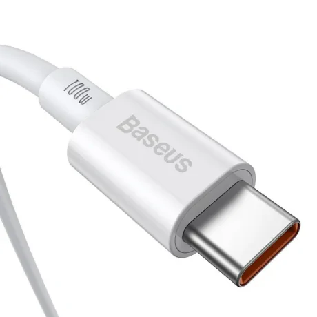Cablu Alimentare si Date Baseus Superior Fast Charging USB Type-C la USB Type-C 100W 1m Alb