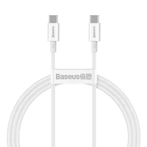 Cablu Alimentare si Date Baseus Superior Fast Charging USB Type-C la USB Type-C 100W 1m Alb