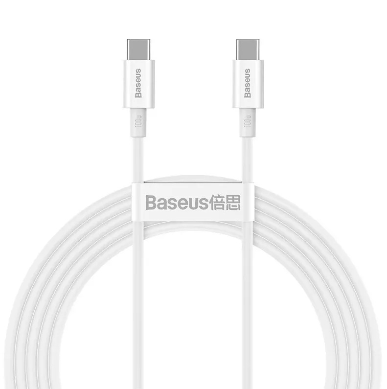Cablu Alimentare si Date Baseus Superior Fast Charging USB Type-C la USB Type-C 100W 2m Alb thumb