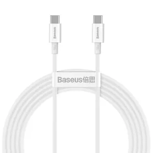 Cablu Alimentare si Date Baseus Superior Fast Charging USB Type-C la USB Type-C 100W 2m Alb