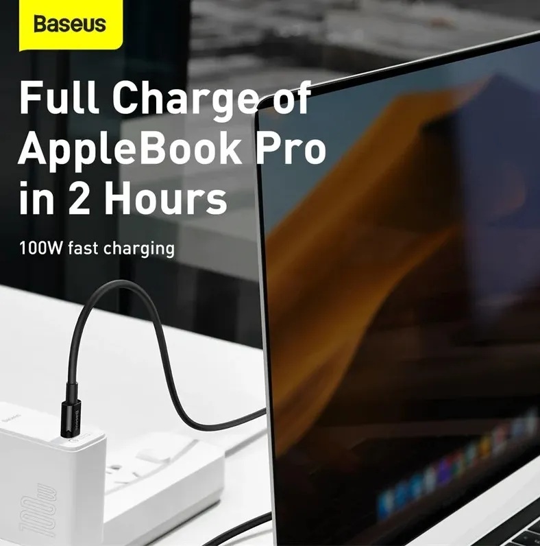 Cablu Alimentare si Date Baseus Superior Fast Charging USB Type-C la USB Type-C 100W 2m Alb thumb