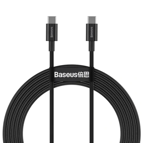 Cablu Alimentare si Date Baseus Superior Fast Charging USB Type-C la USB Type-C 100W 2m Negru