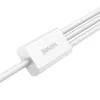 Cablu Alimentare si Date Baseus Superior Series USB la Micro-USB + Lightning Iphone + USB Type-C 3.5A 1.5m Alb