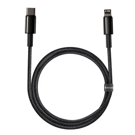 Cablu Alimentare si Date Baseus Tungsten Gold Fast Charging USB la Lightning Iphone 20W braided 2m Negru