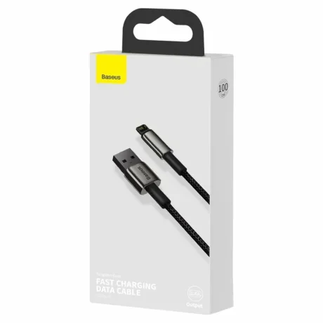 Cablu Alimentare si Date Baseus Tungsten Gold Fast Charging USB la Lightning Iphone 2.4A braided 1m Negru