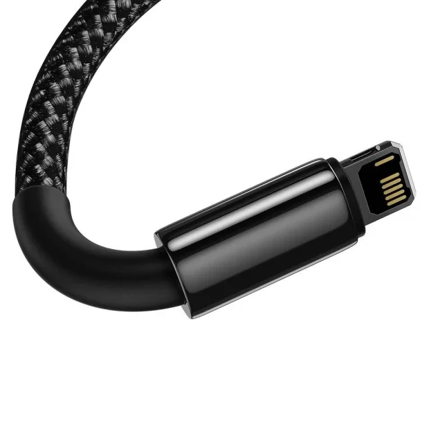 Cablu Alimentare si Date Baseus Tungsten Gold Fast Charging USB la Lightning Iphone 2.4A braided 2m Negru