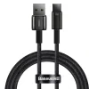 Cablu Alimentare si Date Baseus Tungsten Gold Fast Charging USB la USB Type-C 66W braided 1m Negru