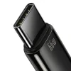 Cablu Alimentare si Date Baseus Tungsten Gold Fast Charging USB la USB Type-C 66W braided 1m Negru