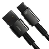 Cablu Alimentare si Date Baseus Tungsten Gold Fast Charging USB la USB Type-C 66W braided 2m Negru