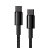 Cablu Alimentare si Date Baseus Tungsten Gold Fast Charging USB Type-C la USB Type-C 100W braided 2m Negru