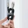 Cablu Alimentare si Date Baseus Water Drop-shaped Lamp Fast Charging USB la USB Type-C 66W braided LED 1m Negru