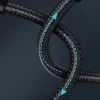 Cablu Alimentare si Date Baseus Water Drop-shaped Lamp Fast Charging USB la USB Type-C 66W braided LED 2m Negru