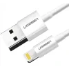 Cablu alimentare si date Ugreen US155 fast charging USB la Lightning Iphone 1m alb