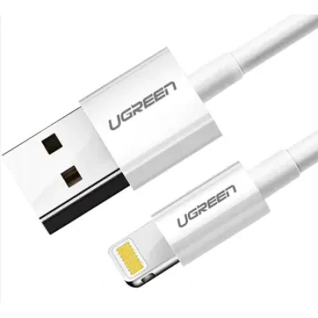 Cablu alimentare si date Ugreen US155 fast charging USB la Lightning Iphone 1m alb