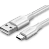 Cablu alimentare si date Ugreen US287 fast charging USB la USB Type-C 1.5m alb