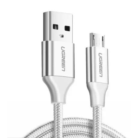 Cablu alimentare si date Ugreen US290 fast charging USB la Micro-USB 1m alb