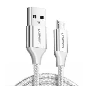 Cablu alimentare si date Ugreen US290 fast charging USB la Micro-USB 2m alb