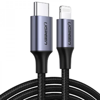 Cablu alimentare si date Ugreen US304 fast charging USB Type-C la Lightning Iphone 1m negru thumb