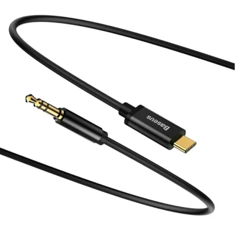Cablu Audio Baseus Yiven 1 x USB Type-C (T) la 1 x Jack 3.5mm (T) lungime cablu 1.2m Negru