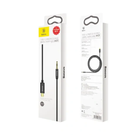 Cablu Audio Baseus Yiven 1 x USB Type-C (T) la 1 x Jack 3.5mm (T) lungime cablu 1.2m Negru