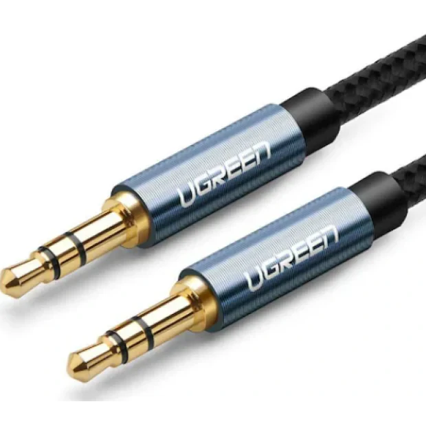 Cablu audio Ugreen AV112 stereo 3.5 mm jack T/T 1m albastru