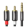 Cablu audio Ugreen AV116 stereo 3.5 mm jack (T) la 2 x RCA (T) 3m negru