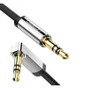 Cablu audio Ugreen AV119 stereo 3.5 mm jack (T) la 3.5 mm jack (T) unghi de 90 de grade la un capat 1.5m negru