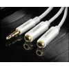 Cablu audio Ugreen  AV134 stereo 3.5 mm jack (T) la 2 x 3.5 mm jack (M) 0.25 m alb