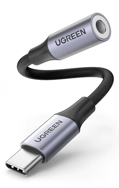 Cablu audio Ugreen AV161 USB Type-C (T) la 3.5 mm jack (M) 15cm gri thumb