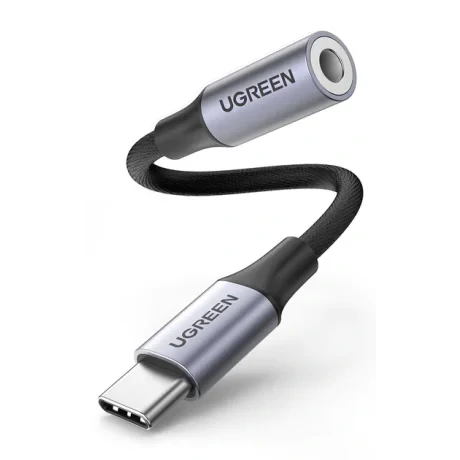 Cablu audio Ugreen AV161 USB Type-C (T) la 3.5 mm jack (M) 15cm gri
