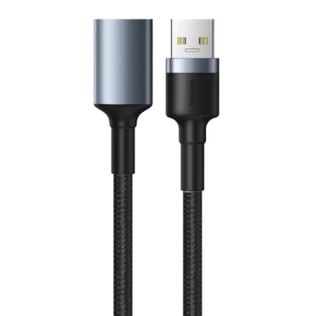 Cablu USB Baseus prelungitor USB3.0(T) la USB3.0(M) 2A brodat 1m Gri