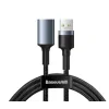 Cablu USB Baseus prelungitor USB3.0(T) la USB3.0(M) 2A brodat 1m Gri