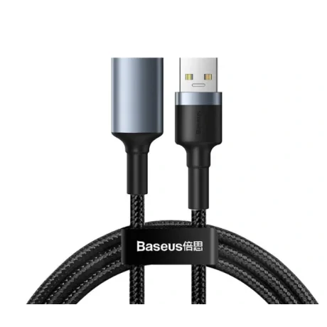 Cablu USB Baseus prelungitor USB3.0(T) la USB3.0(M) 2A brodat 1m Gri