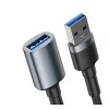 Cablu USB Baseus prelungitor USB3.0(T) la USB3.0(M) 2A brodat 1m Gri