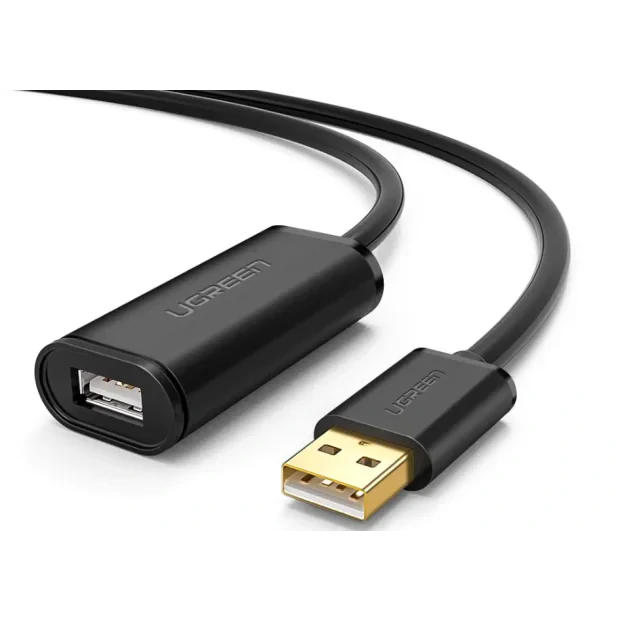 Cablu USB Ugreen US121 prelungitor USB 2.0 (T) la USB 2.0 (M) 10m negru