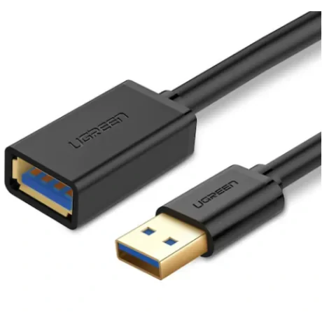 Cablu USB Ugreen US129 prelungitor USB 3.0 (T) la USB 3.0 (M) 1m negru