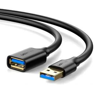 Cablu USB Ugreen US129 prelungitor USB 3.0 (T) la USB 3.0 (M) 2m negru