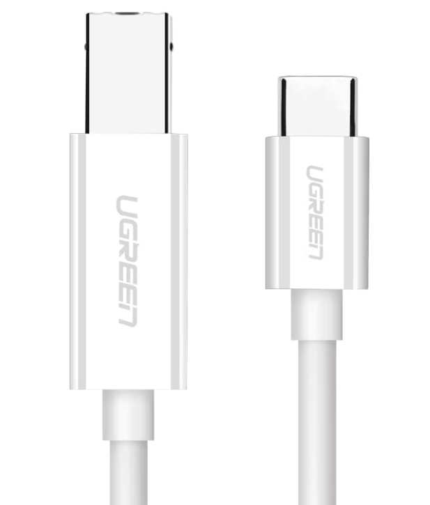 Cablu USB Ugreen US241 pentru imprimanta USB Type-C (T) la USB 2.0 Type-B (T) 1.5m alb thumb