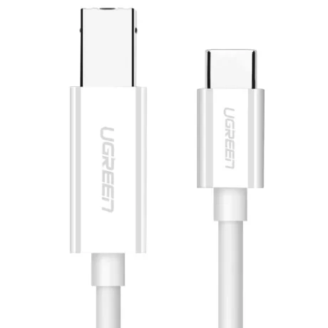 Cablu USB Ugreen US241 pentru imprimanta USB Type-C (T) la USB 2.0 Type-B (T) 1.5m alb