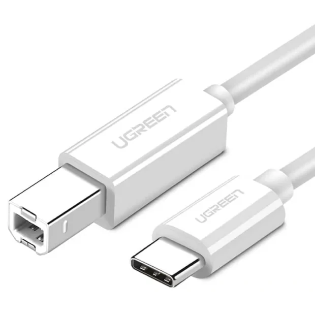 Cablu USB Ugreen US241 pentru imprimanta USB Type-C (T) la USB 2.0 Type-B (T) 1.5m alb