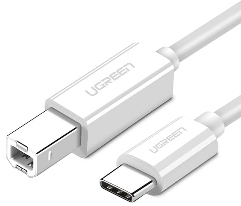 Cablu USB Ugreen US241 pentru imprimanta USB Type-C (T) la USB 2.0 Type-B (T) 1m alb thumb