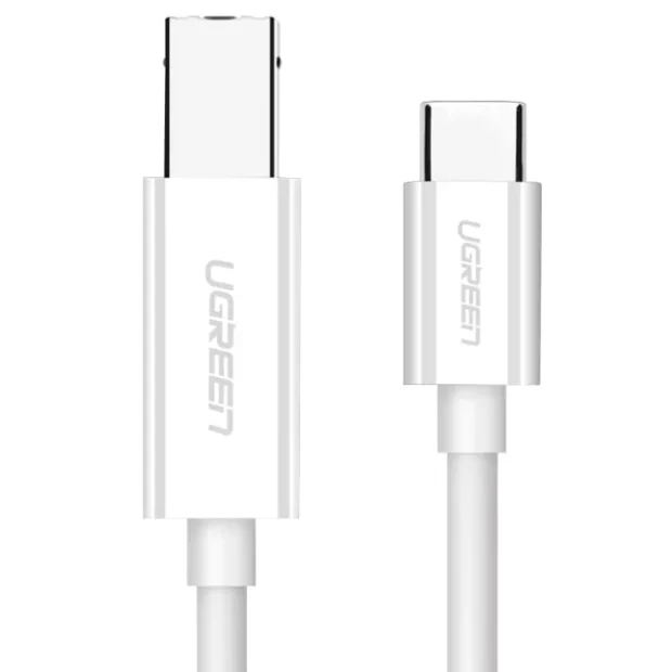 Cablu USB Ugreen US241 pentru imprimanta USB Type-C (T) la USB 2.0 Type-B (T) 1m alb