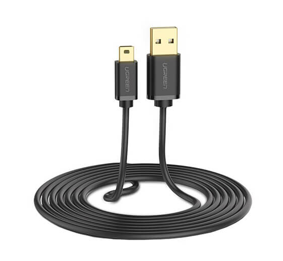 Cablu USB Ugreen US132 USB 2.0 (T) la Mini-USB (T) 5 Pin 1m Negru thumb