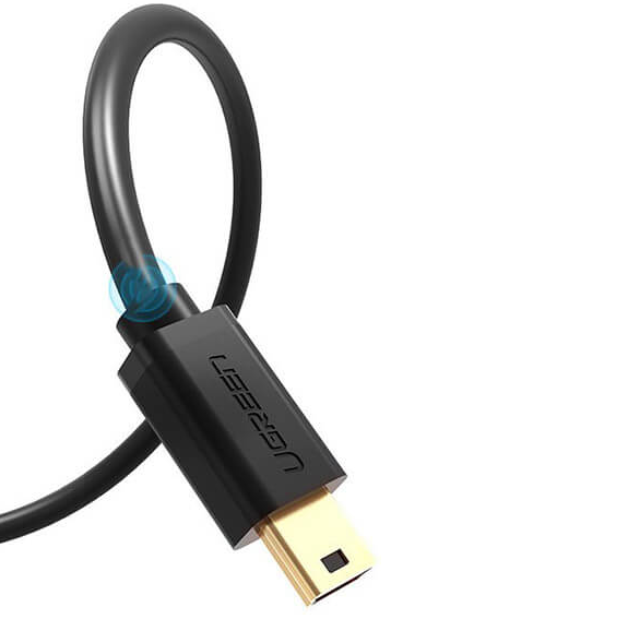 Cablu USB Ugreen US132 USB 2.0 (T) la Mini-USB (T) 5 Pin 1m Negru thumb