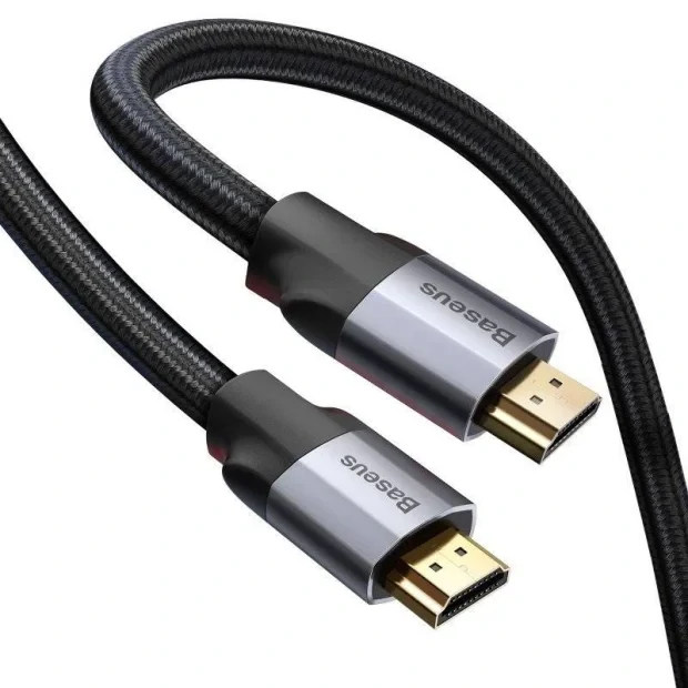 Cablu Video Baseus Enjoyment HDMI (T) la HDMI (T) braided 1m Gri